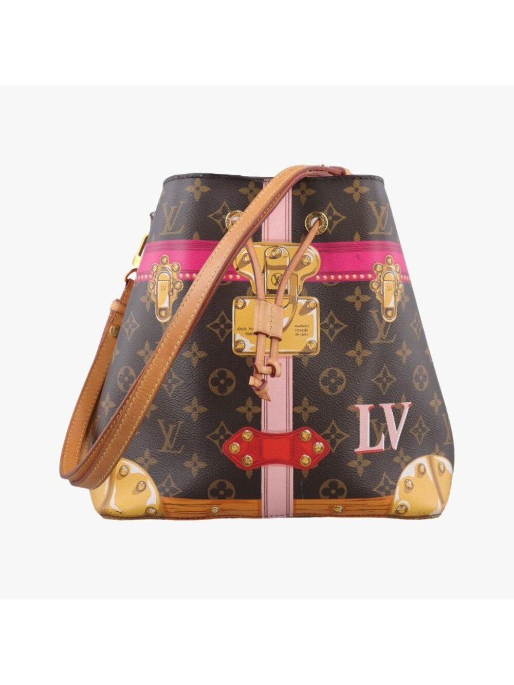 Louis Vuitton Neo Noe Monogram Brown Multicolor Summer Trunk Canvas